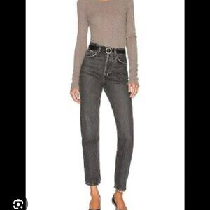 Agolde 90s Pinch Waist High Rise Straight Leg Gray Jeans SZ 25